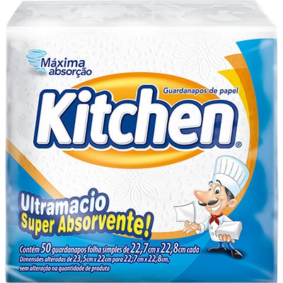 Guardanapo papel kitchen fs, Pequeno, 50 folhas, 303439, Softys - PT 1 UN