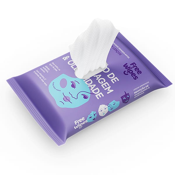 Lenço demaquilante FreeWipes, FREEW07, FreeCô - PT 1 UN