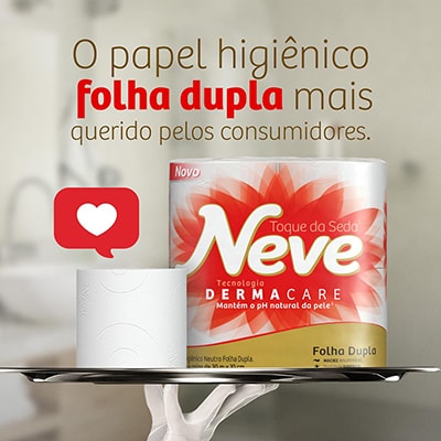 Papel higiênico neutro, Folha dupla, 30m, leve 32 pague 28, Neve, Kimberly - PT 32 RL