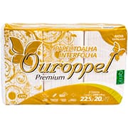 Papel Toalha interfolha, 22,5 x 20cm, folha simples, 1000 folhas, Premium, 1425, Ouroppel - PT 1000 FL