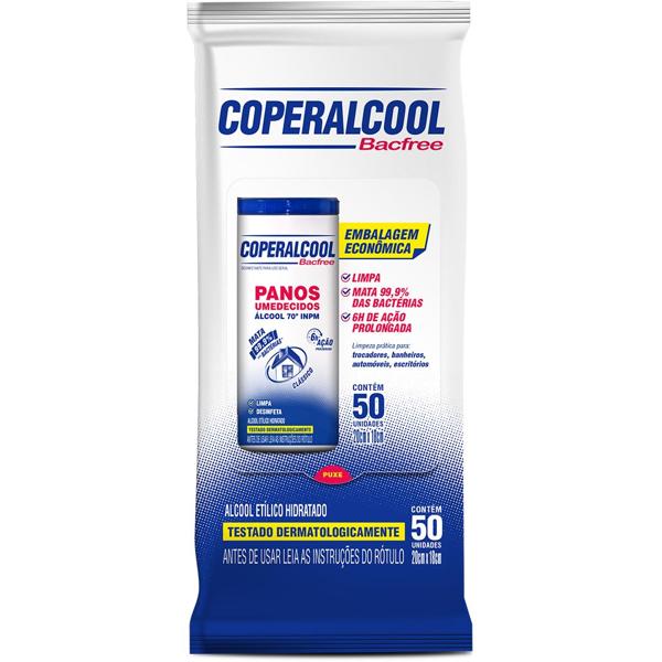 Pano umedecido Bacfree 70 Ação Prolongada Flow Coperalcool PT 50 UN