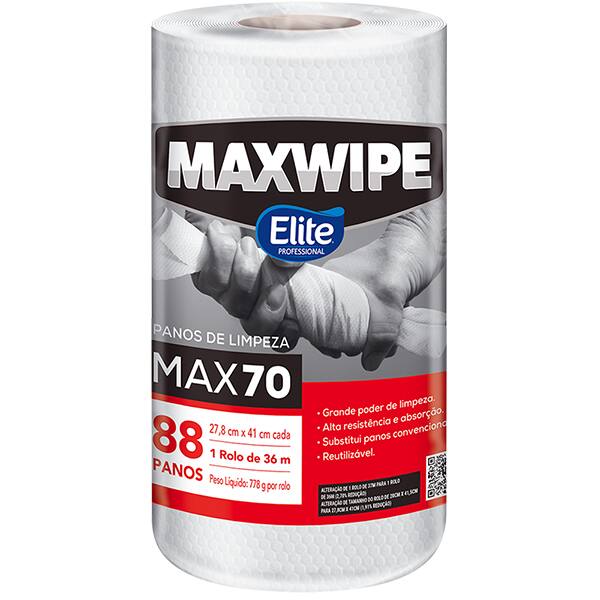 Pano multi-uso Maxwipe, 27,8x41cm, Max70 com 88 Panos, 207614, Softys - RL 88 UN