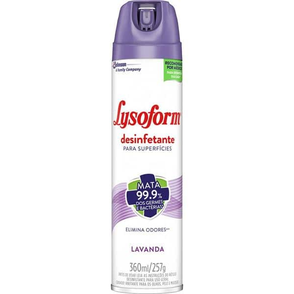 Desinfetante aerossol Lysoform lavanda 360ml 6860 Johnson PT 1 UN