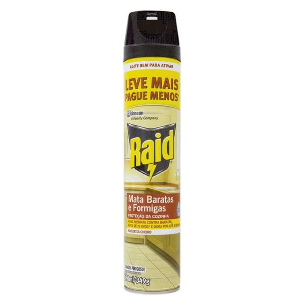 Raid Inseticida Aerossol Mata Barata e Formiga 420ml 6517, Johnson - 1 UN