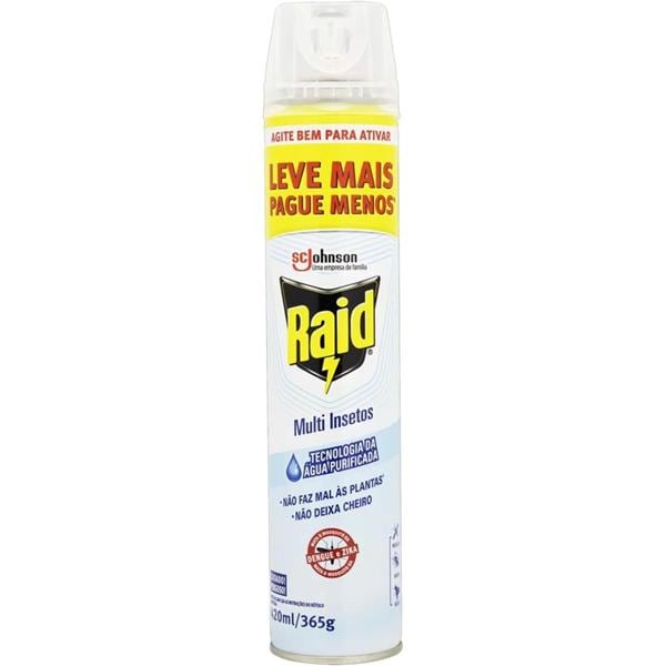 Raid Inseticida Aerossol Multi Aqua Technology 420ml/365g, 6741, Johnson - 1 UN