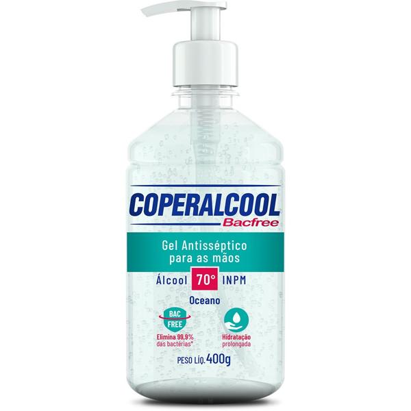 Álcool em gel antisséptico Bacfree 70%, Oceano, 400g, 516, Coperalcool - PT 1 UN