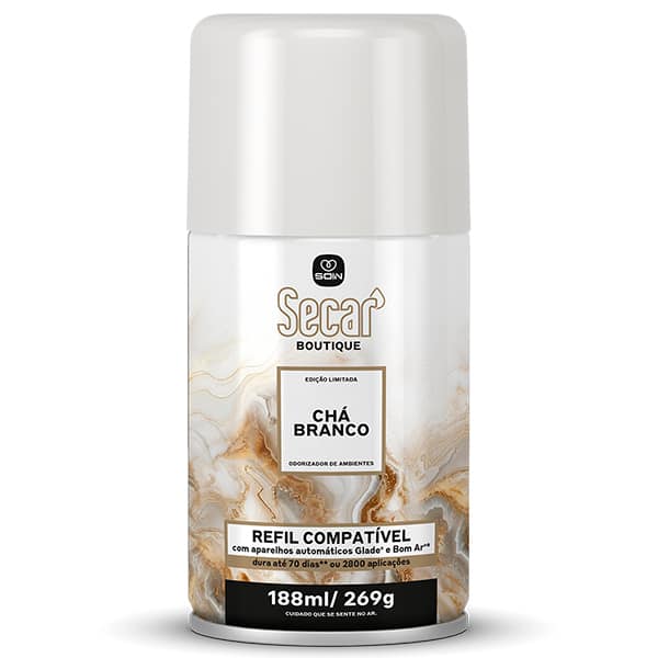 Refil automático para odorizador de ambiente, Chá Branco, 188 ml, Boutique, Secar - PT 1 UN Refil automático para odorizador de ambiente, Chá Branco, 188 ml, Boutique, Secar - PT 1 UN