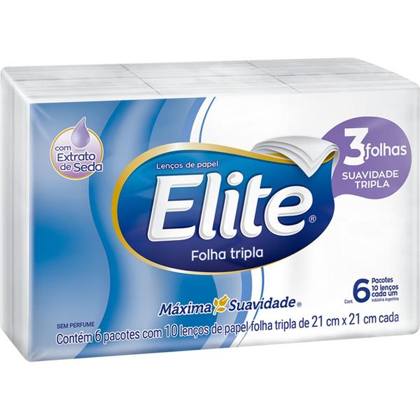 Lenço papel elite, com 6 pacotes, folhas triplas, 205238, Softys - PT 6 UN