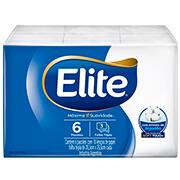 Lenço de Papel Elite, Folha Tripla, 6 pacotes com 10 lenços, Softys - PT 6 UN Lenço de Papel Elite, Folha Tripla, 6 pacotes com 10 lenços, Softys - PT 6 UN