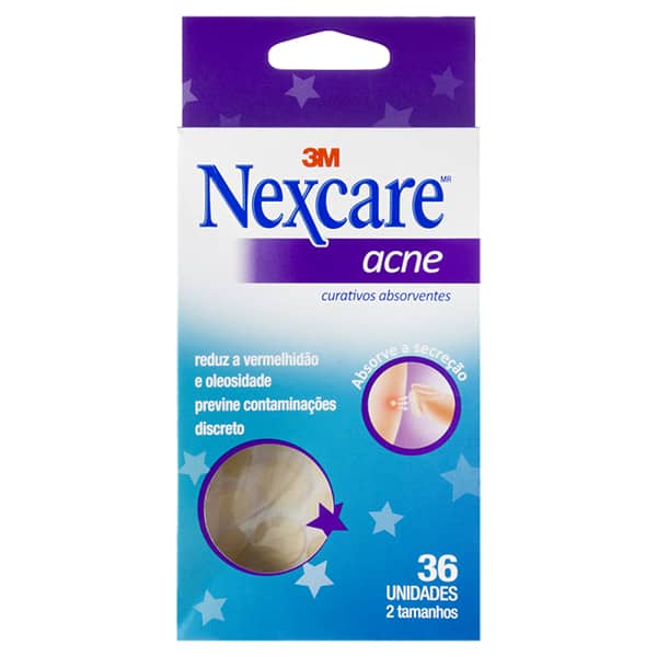 Curativo absorvente para acne, Nexcare, HB00437217, 3M - CX 36 UN