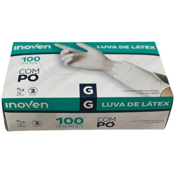 Luva látex descartável com pó G Inoven Comercio Inte CX 100 UN