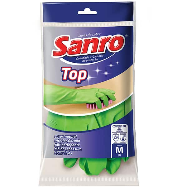 Luva forrada top verde média Sanro PT 1 UN