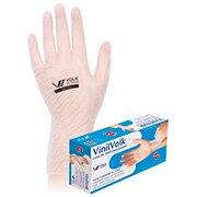 Luva de vinil descartável transparente c/amido M Volk do Brasil CX 100 UN Luva de vinil descartável transparente c/amido M Volk do Brasil CX 100 UN