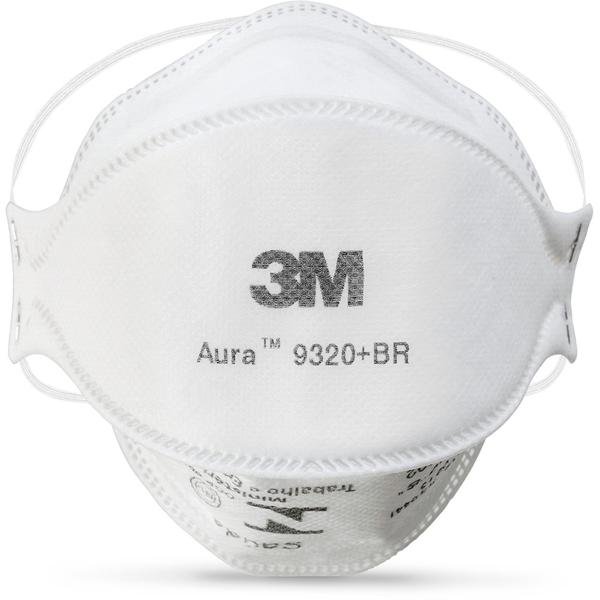 Máscara descartável com Respirador Aura 9320+BR PFF2 Z 3M CX 1 UN