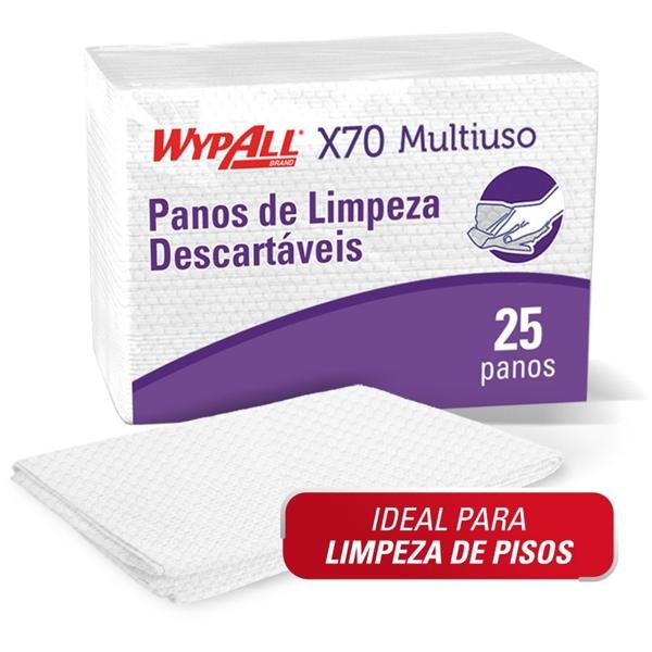 Pano de limpeza WypAll X70 Plus - 25 Panos Kimberly PT 1 UN