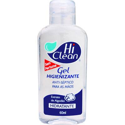 Álcool em gel antisséptico 60g extrato de algodão Hi Clean PT 1 UN Álcool em gel antisséptico 60g extrato de algodão Hi Clean PT 1 UN