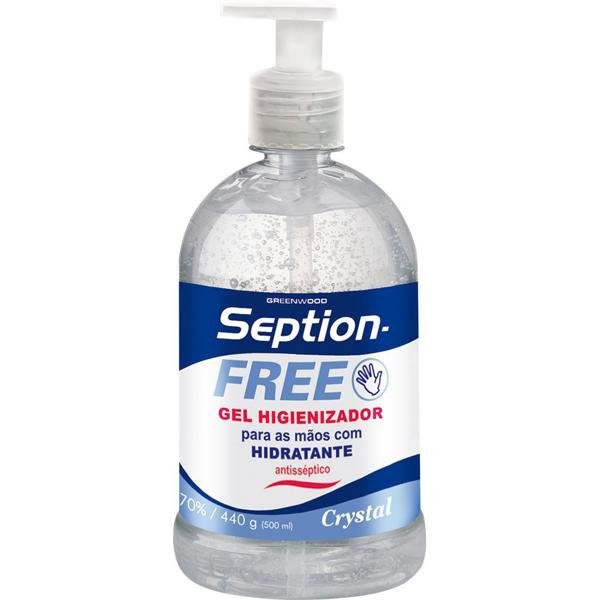 Álcool em gel antisséptico 440g Seption-free CX 1 UN