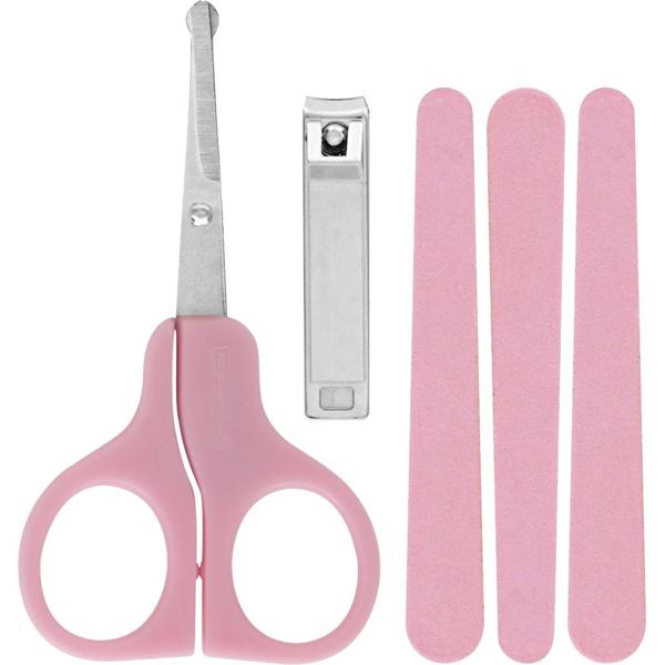 Kit cuidados para bebê com 5 peças, Rosa, BC19903001, Mundial - BT 1 UN