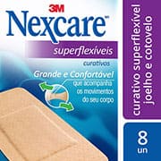Curativos Superflexíveis Nexcare Joelho e Cotovelo - 8 unidades -  CX 8 UN Curativos Superflexíveis Nexcare Joelho e Cotovelo - 8 unidades -  CX 8 UN