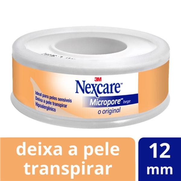 Fita Micropore Nexcare Bege - 12 mm x 4,5 m - PT 1 UN