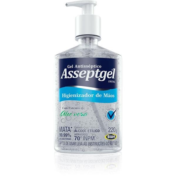 Álcool em gel antisséptico 220gr Asseptgel 2990 Start Quimica PT 1 UN