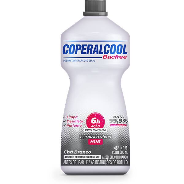 Álcool Líquido etílico 46° Bacfree chá branco 1L 348 Coperalcool PT 1 UN Álcool Líquido etílico 46° Bacfree chá branco 1L 348 Coperalcool PT 1 UN