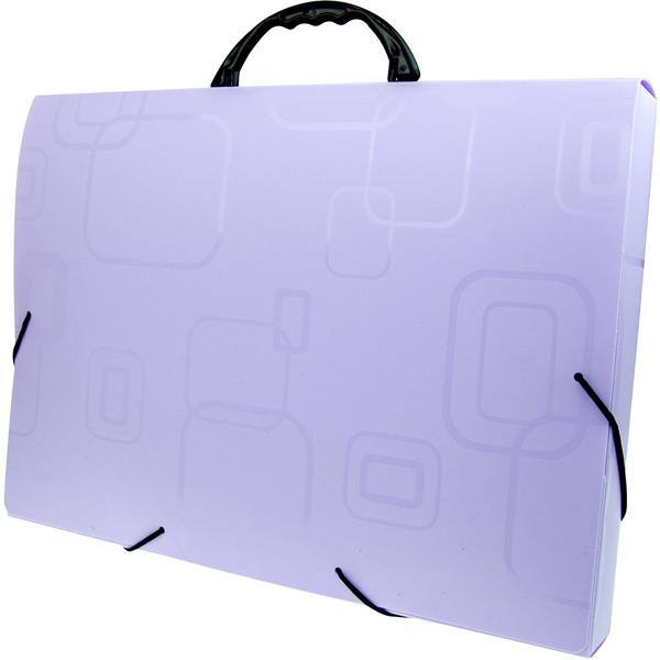 Maleta Polipropileno Plástica Oficio Escolar, Lilás, Dello - PT 1 UN