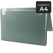 Pasta sanfonada plástica, A4, 12 divisórias, Verde terroso, PAL-01380, Plascony - PT 1 UN