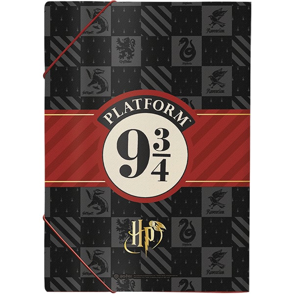 Pasta com elástico em polipropileno, A4, Harry Potter, Brasão de Hogwarts, 5497, DAC - PT 1 UN