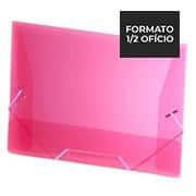 Pasta com Aba Elástico 1/2 Ofício, Sem Dorso, em polipropileno, Rosa, A01, Plascony - PT 1 UN
