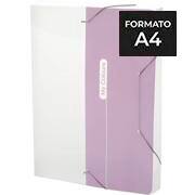 Pasta Aba Elástico, A4, Dorso 2cm, Plástica, A20MC, My Colours Candy, Lavanda, Plascony - PT 1 UN