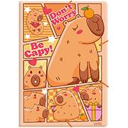 Pasta com elástico, A4, Capivara, Be Capy, Laranja, Dello - PT 1 UN