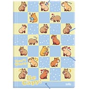 Pasta com elástico, A4, Capivara, Be Capy, Azul, Dello - PT 1 UN