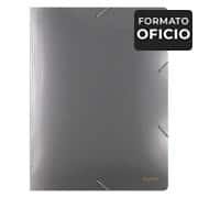 Pasta com elástico, polipropileno, Ofício, Prata, A02 PAL-01282, Plascony - PT 1 UN