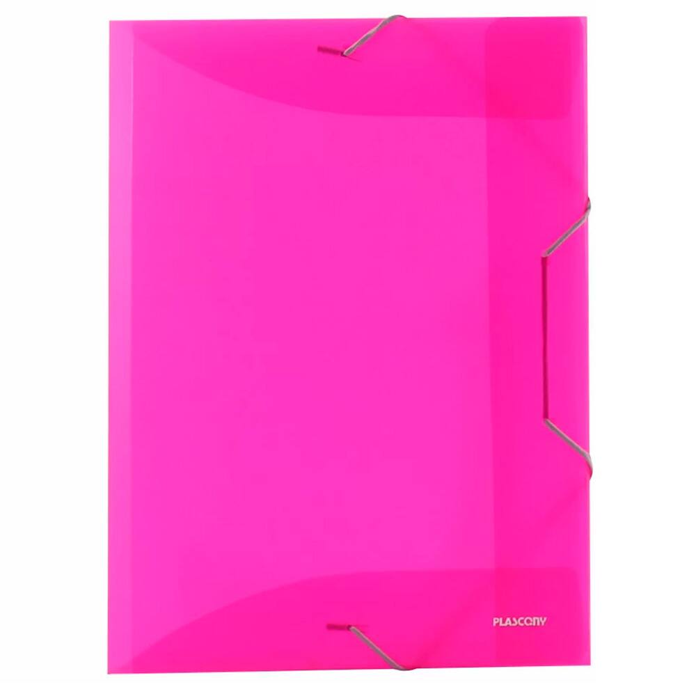 Pasta Aba El stico A4 Sem Dorso Pl stica A02N Neon Rosa Plascony 