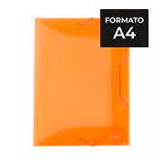 Pasta com elástico, polipropileno, A4, Neon, Laranja, Transparente, A02 PAL-01295, Plascony - PT 1 UN