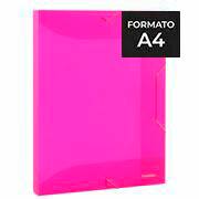 Pasta com elástico, polipropileno, A4, Neon, Rosa, Transparente, A20 PAL-01297, Plascony - PT 1 UN