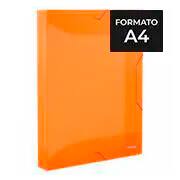 Pasta com elástico, polipropileno, A4, Neon, Laranja, Transparente, A40 PAL-01303, Plascony - PT 1 UN