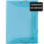 Pasta com Aba Elástico, 1/2 Ofício, em Polipropileno, Azul, A020, PAL-01363, Plascony - PT 1 UN