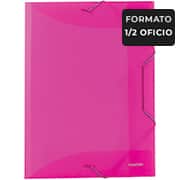 Pasta com Aba Elástico, 1/2 Ofício, em Polipropileno, Rosa, A020, PAL-01364, Plascony - PT 1 UN