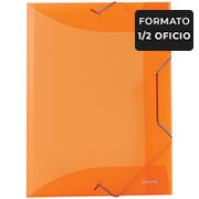 Pasta com Aba Elástico, 1/2 Ofício, em Polipropileno, Laranja, A020, PAL-01366, Plascony - PT 1 UN
