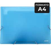Pasta sanfonada plástica A4 com 6 divisórias, Azul, PAL-01369, Plascony - PT 1 UN