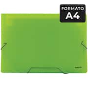 Pasta sanfonada plástica A4 com 6 divisórias, Verde, PAL-01371, Plascony - PT 1 UN