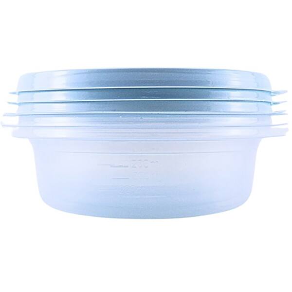 Pote plástico com 3 unidades, 600ml, Azul, TR600C AZP, Plascony - PT 3 UN