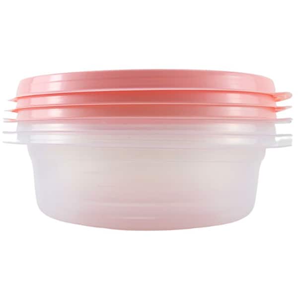 Pote plástico com 3 unidades, 600ml, Rosa, TR600C, RSP, Plascony - PT 3 UN
