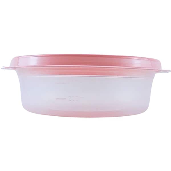 Pote plástico com 3 unidades, 600ml, Rosa, TR600C, RSP, Plascony - PT 3 UN