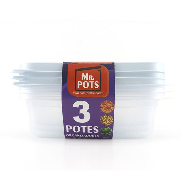 Pote plástico com 3 unidades, 700l, Azul, TQ700C AZ, Plascony - PT 1 UN