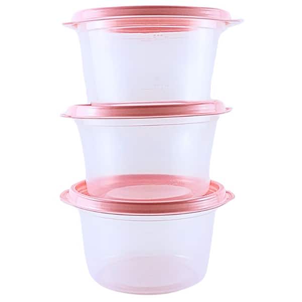 Pote plástico com 3 unidades, 1,1L, Rosa, TR1100C RS, Plascony - PT 3 UN