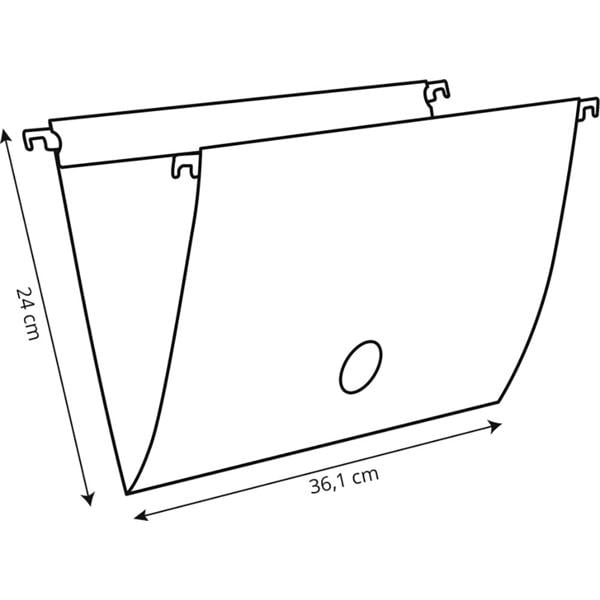 Pasta Suspensa Kraft 170G Home Office com Visor Etiqueta e Grampo Plástico Fixador Dello - CX 25 UN