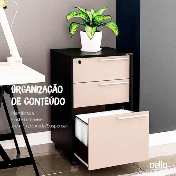 Pasta Suspensa Colorida Plastificada Home Office com Visor Etiqueta E Grampo Plástico Fixador, Branco, Dello - PT 6 UN